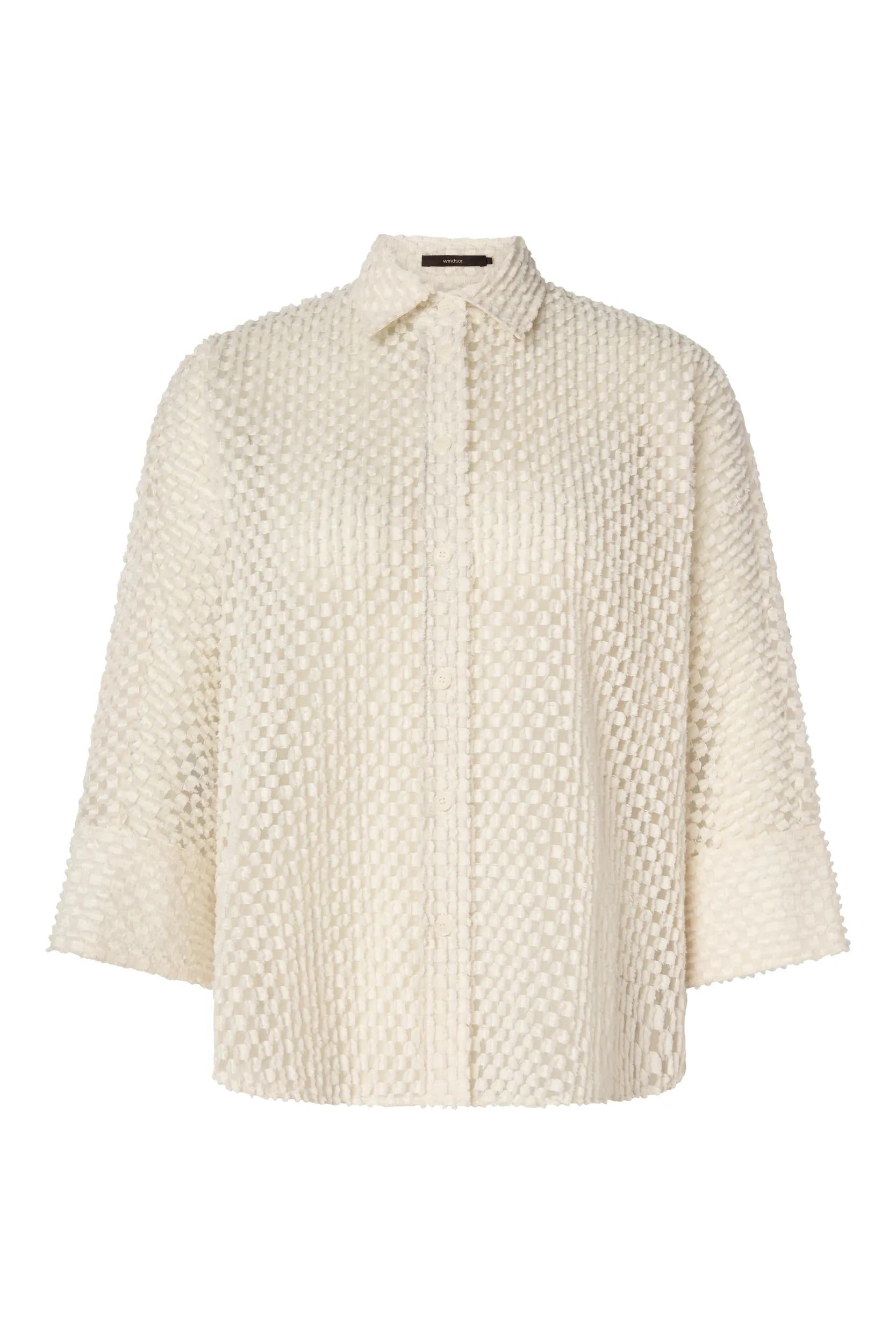 Bluse transparent aus Baumwollmix - Open White 118 - Creme