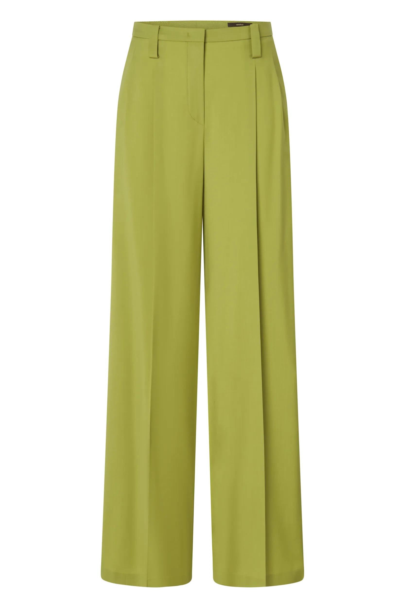 Faltenhose Wide Leg - Bright Green 324 - Grün