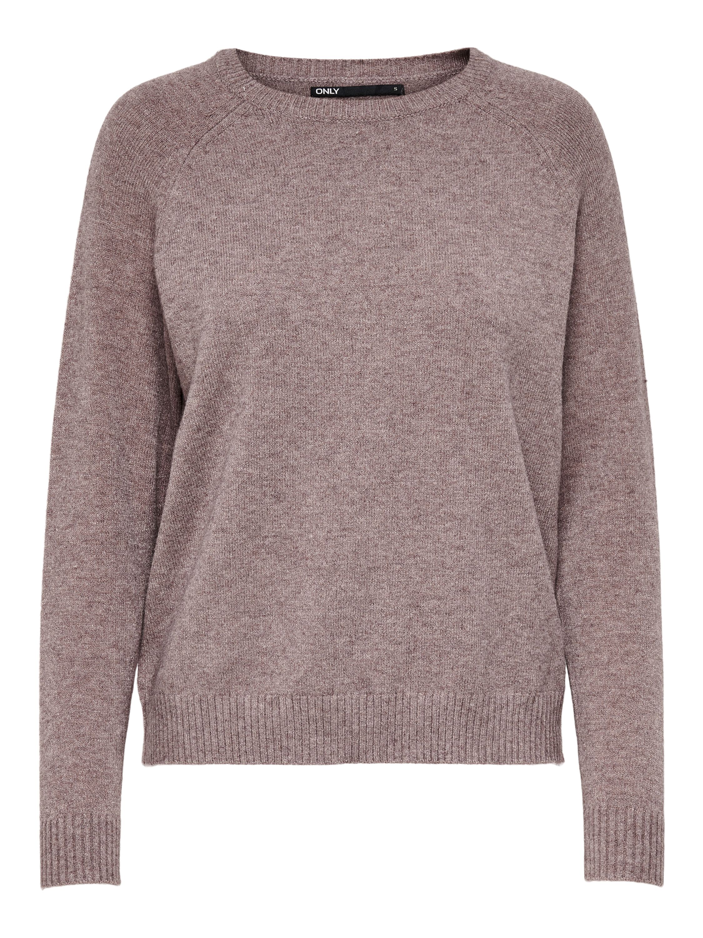 Strickpullover aus Viskosemix - Rose Brown/W. MELANGE - Rosa