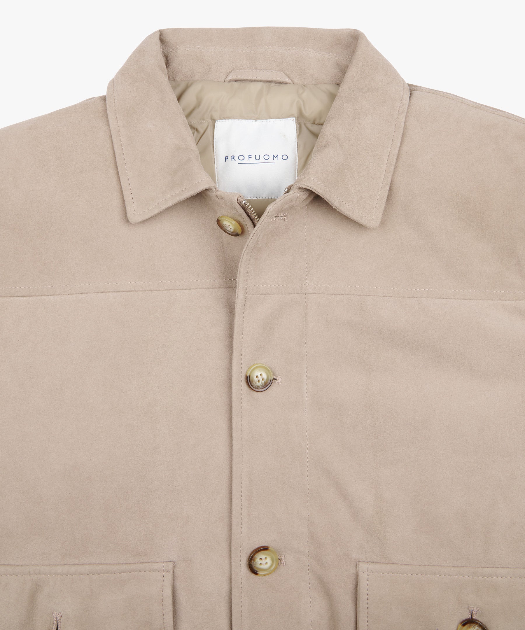 Bomberjacke aus Leder - F - Beige