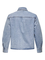 Jeansjacke mit Strasssteinen - Medium Blue Denim/RHINESTONES - Blau