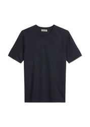 Strick-T-Shirt aus Baumwolle - 888-deep night blue - Blau
