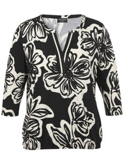Bluse - 780100-champagner / schwarz - Schwarz | Weiß