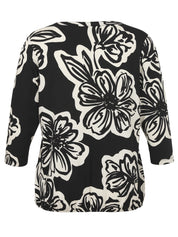 Bluse - 780100-champagner / schwarz - Schwarz | Weiß