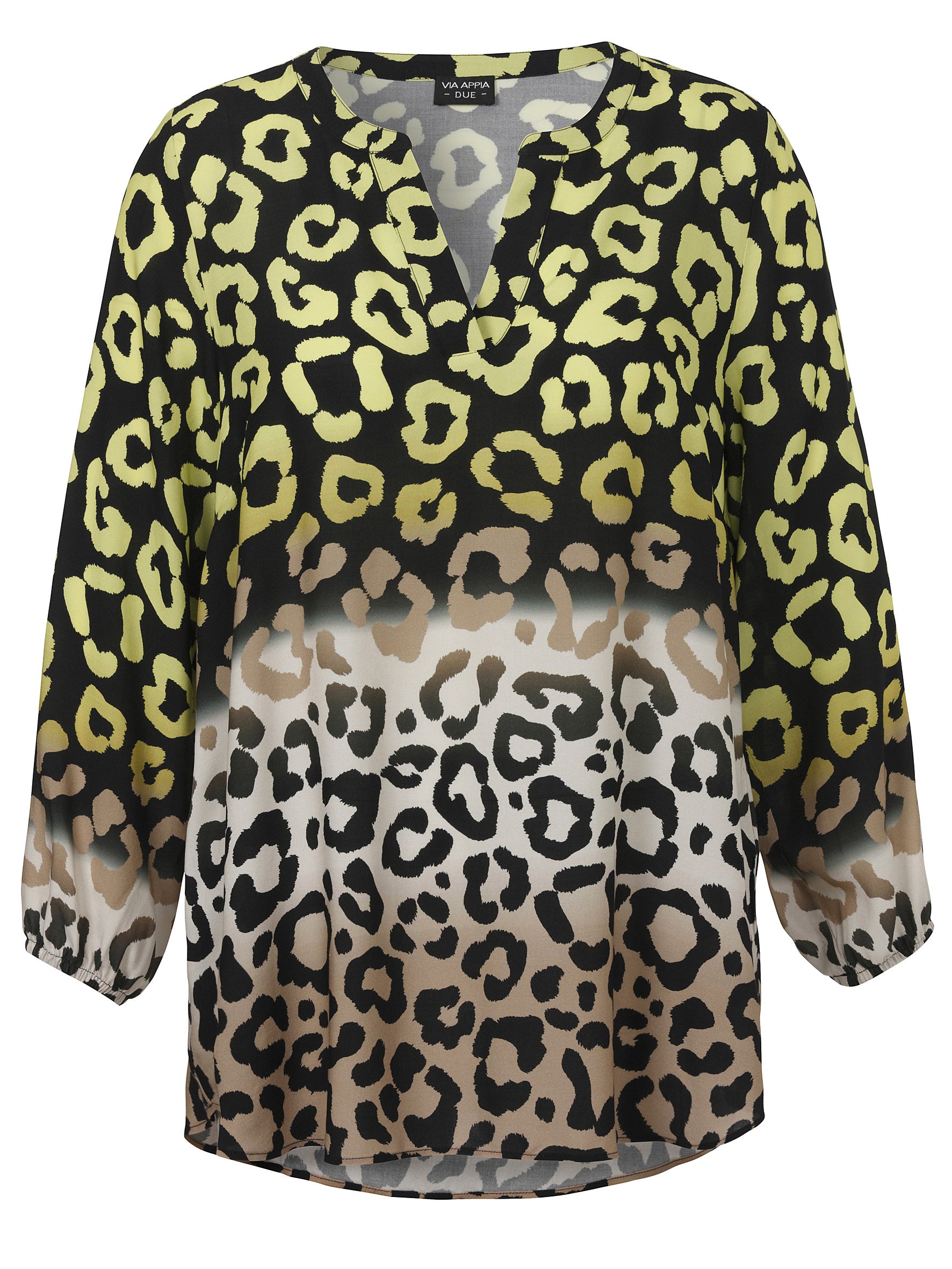 Tunika mit V-Ausschnitt - 583-lime multicolor - Mehrfarbig