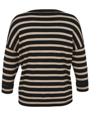 Pullover aus Viskose - 100761-schwarz / kaschmir - Schwarz | Beige