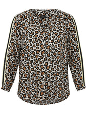 Bluse im Animal Print - 763-kaschmir multicolor - Braun