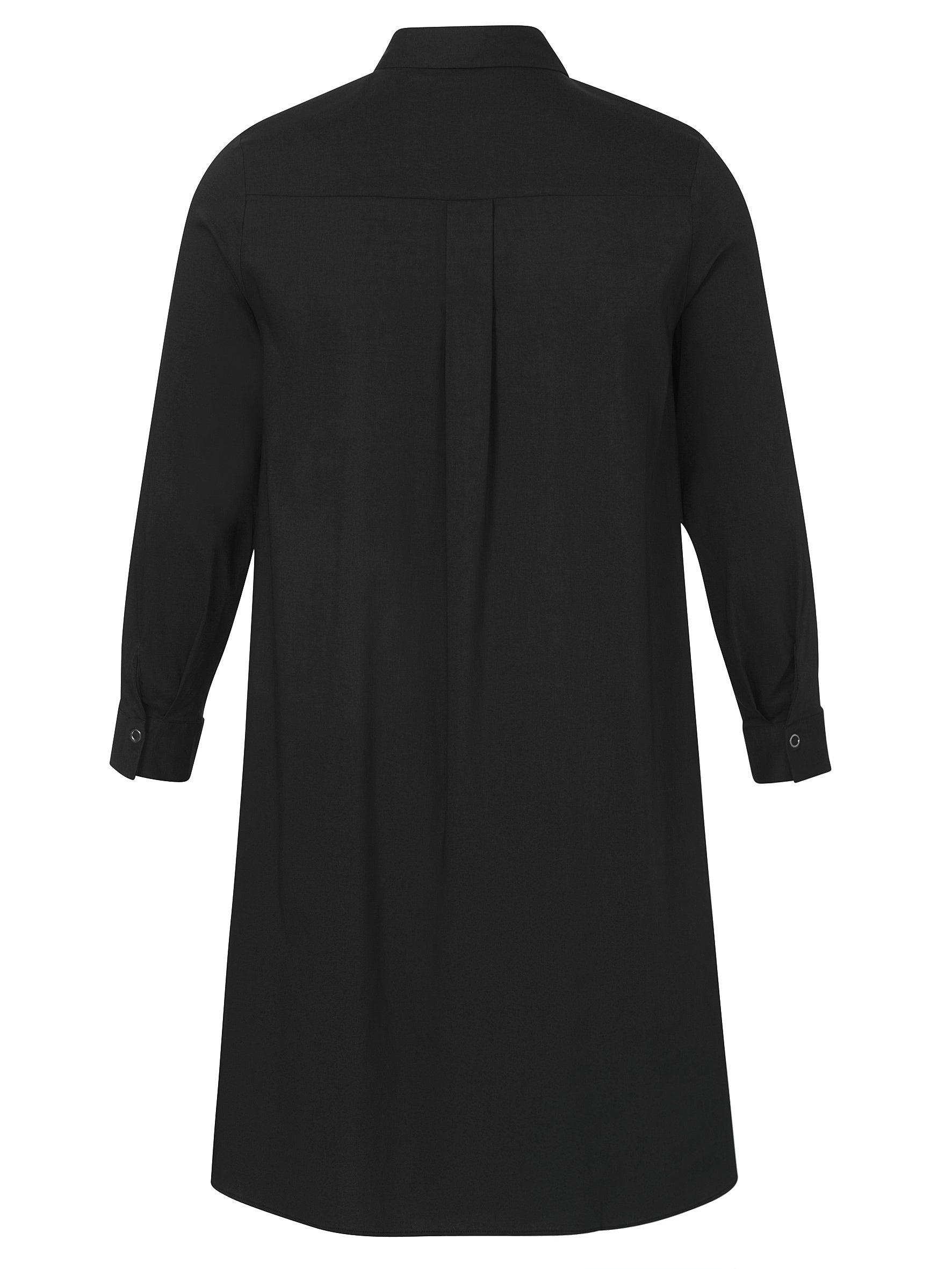Hemdblusenkleid Midi - 104-black - Schwarz