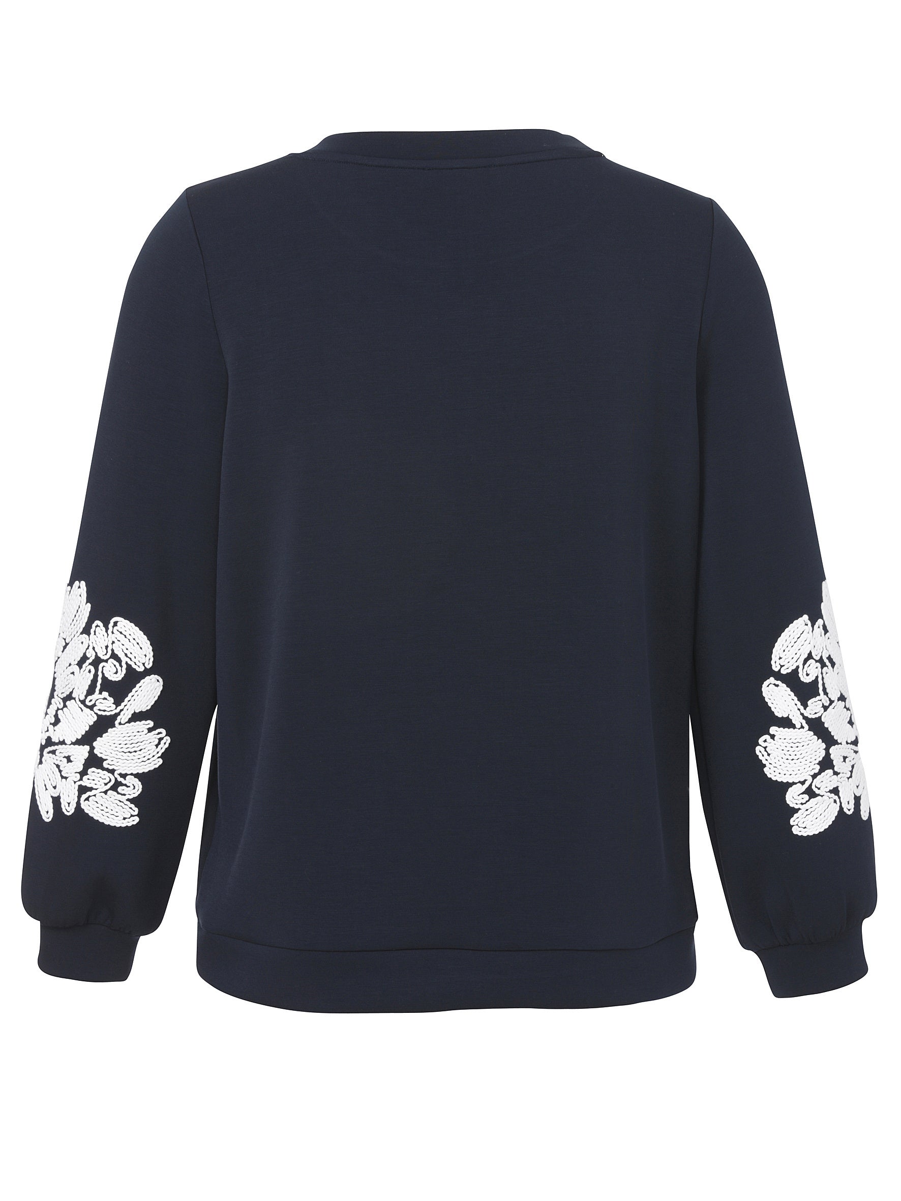 Sweatshirt aus Viskosemix - 814954-navy / offwhite - Blau