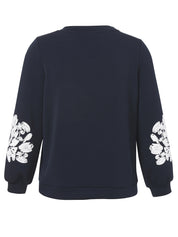 Sweatshirt aus Viskosemix - 814954-navy / offwhite - Blau