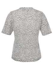 Strick-T-Shirt aus Viskosemix - 757-camel multicolor - Beige