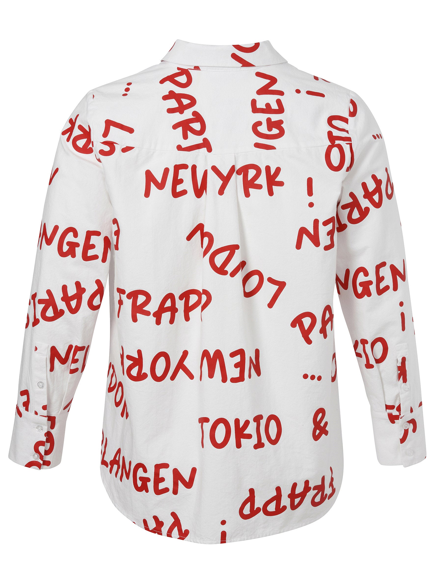 Hemdbluse aus Baumwolle - 994354-white / red - Weiß