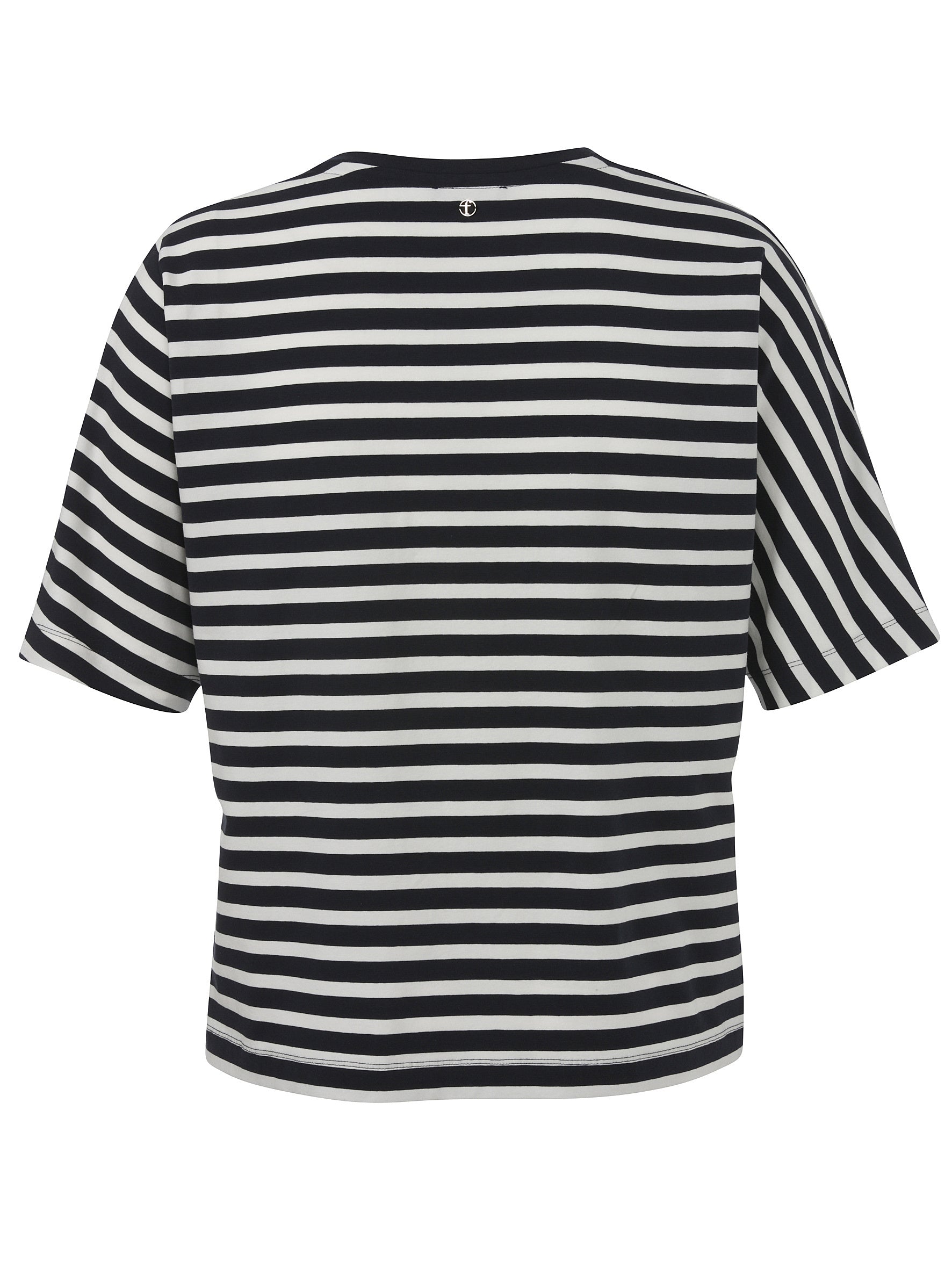 T-Shirt gestreift aus Baumwolle - 814954-navy / offwhite - Blau