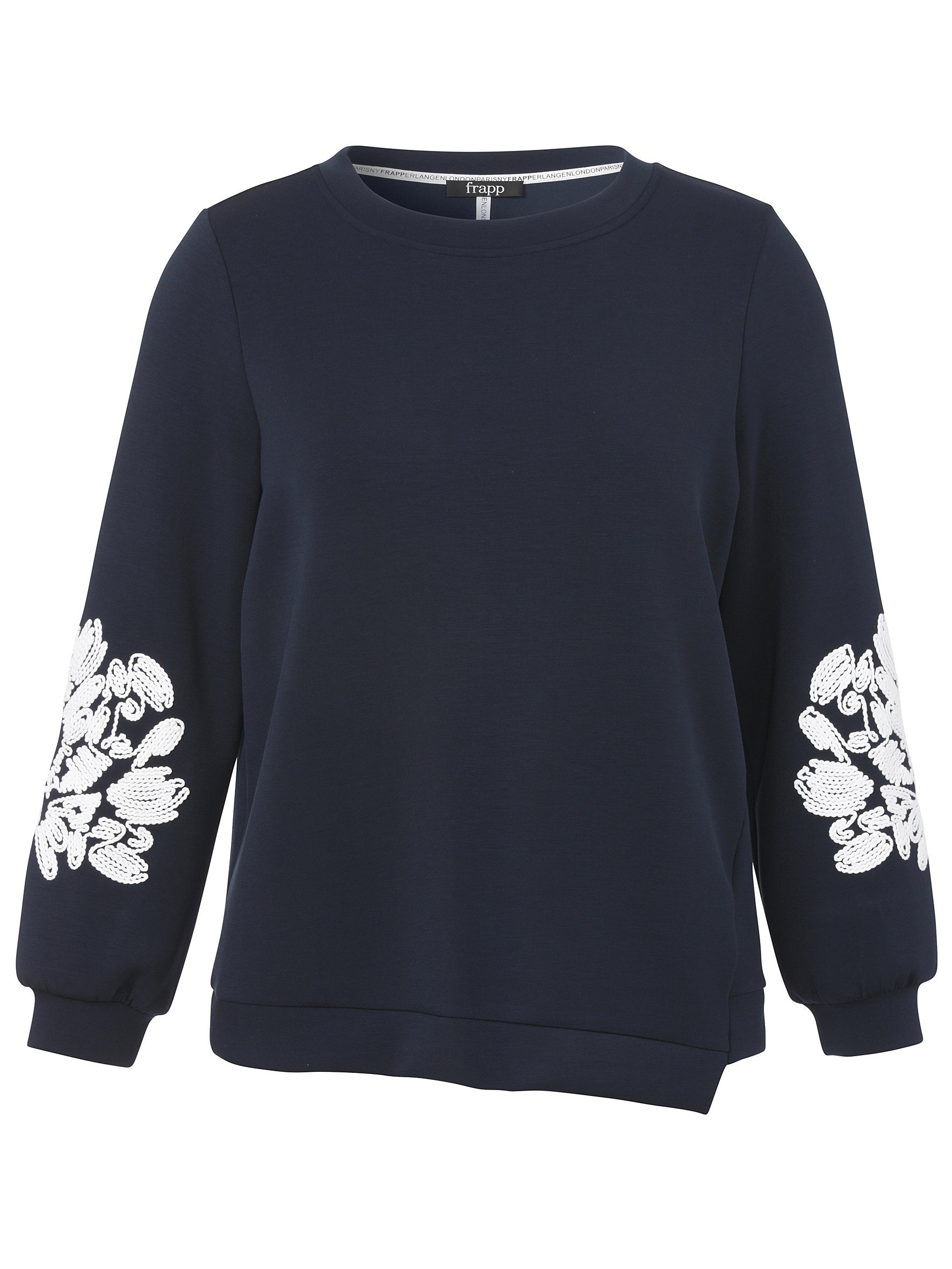 Sweatshirt aus Viskosemix - 814954-navy / offwhite - Blau