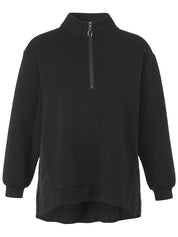 Sweatshirt mit Stehkragen - 104-black - Schwarz
