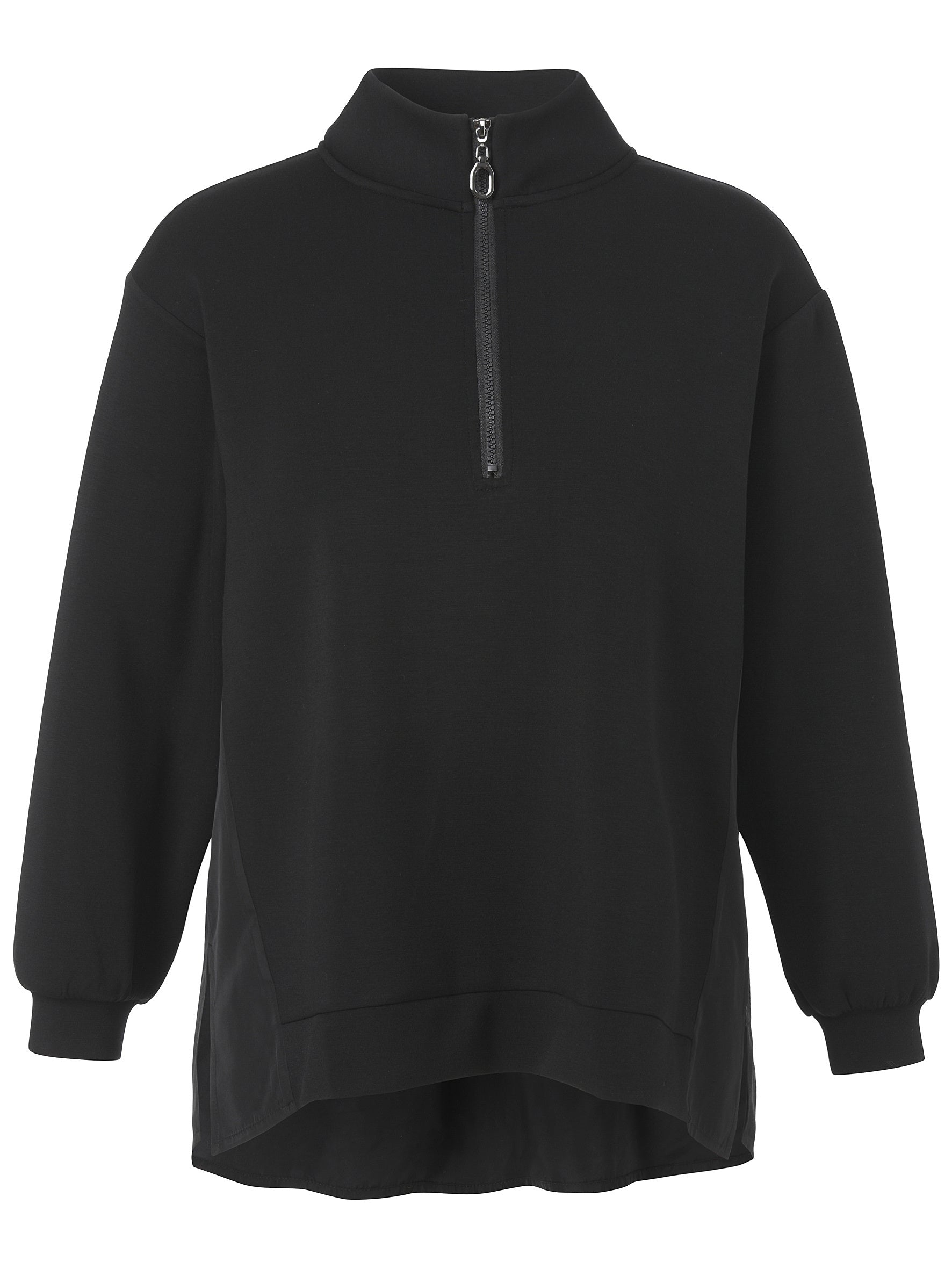 Sweatshirt mit Stehkragen - 104-black - Schwarz
