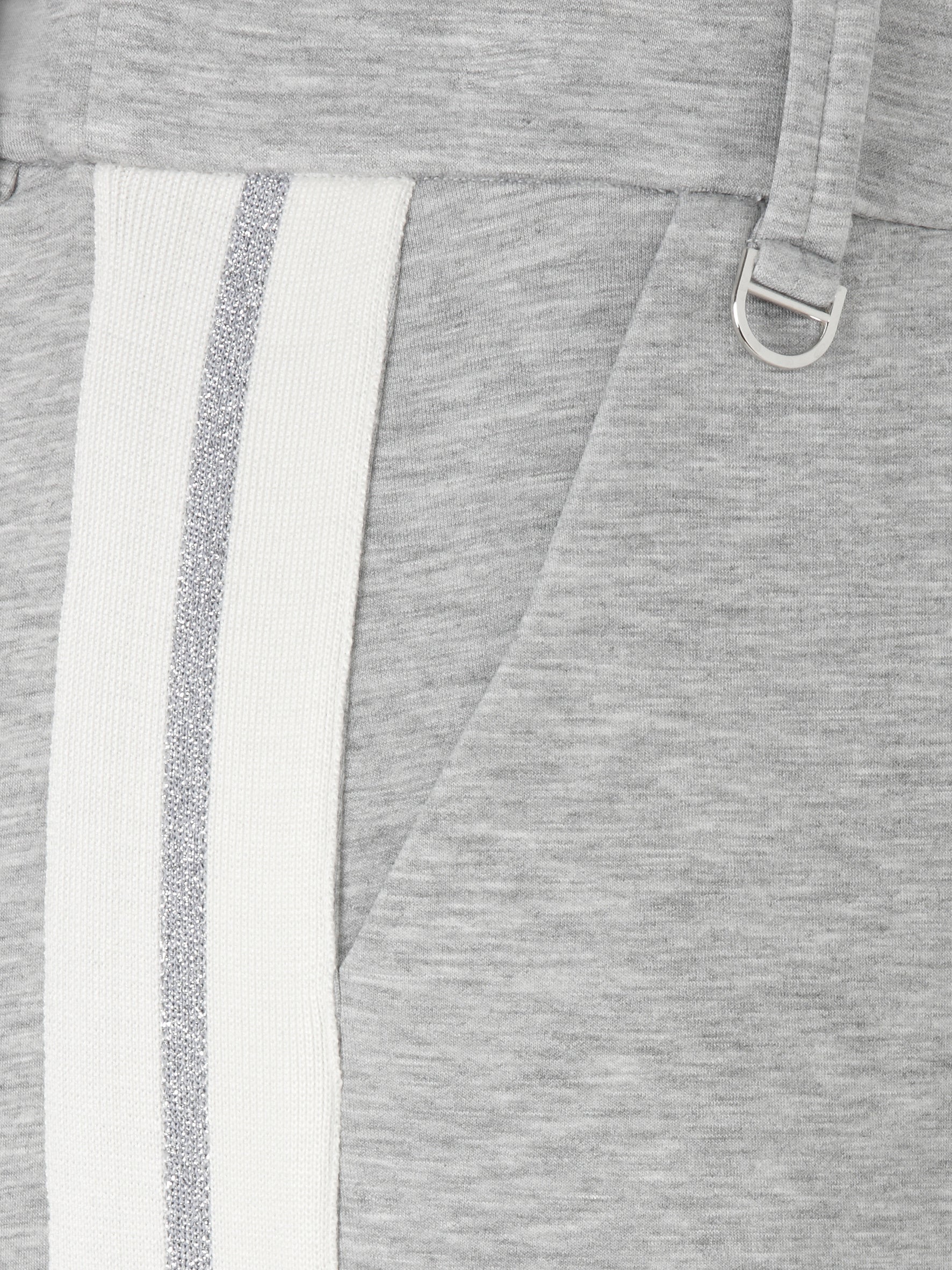 Joggpants Wide Leg - 165954-silver mel /offwhite - Grau