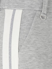 Joggpants Wide Leg - 165954-silver mel /offwhite - Grau