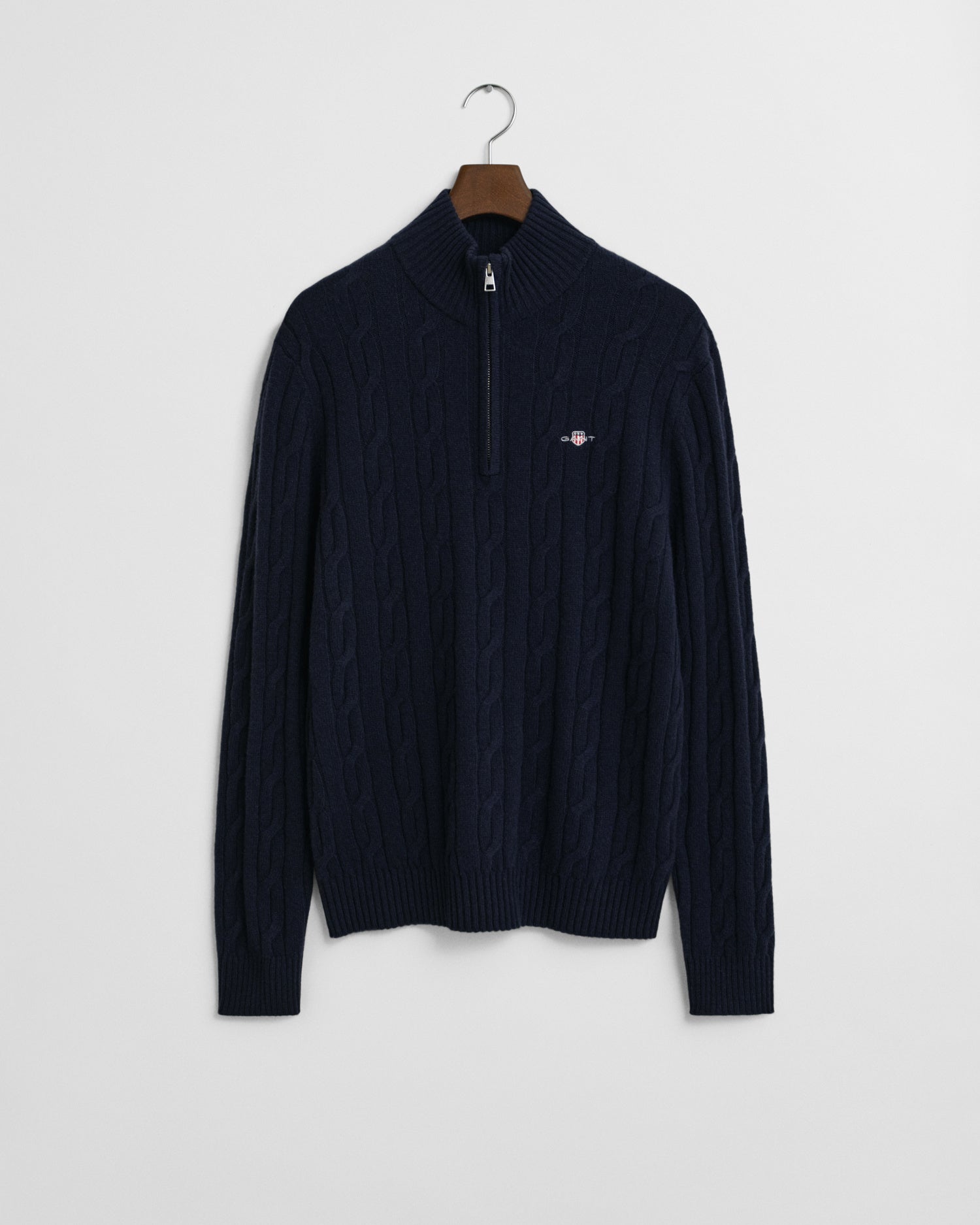 Strickpullover mit Troyerkragen - 433-EVENING BLUE - Blau