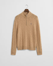 Strickpullover mit Troyerkragen - 296-KHAKI MEL - Braun