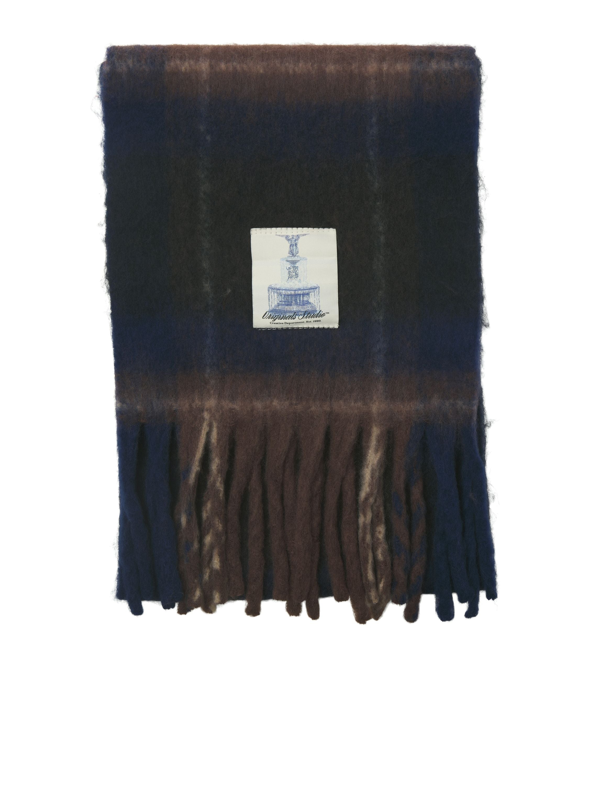 Schal kariert mit Fransen - Ocean Cavern/Checks - Blau