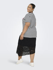 T-Shirt KIKO aus Baumwolle - Cloud Dancer/Black + Print Amo - Weiß | Schwarz