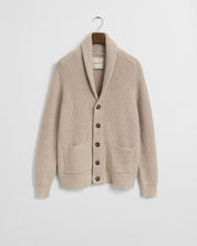 Strickjacke mit Schalkragen - 291-LIGHT BEIGE MELANGE - Beige