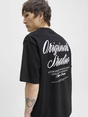 T-Shirt aus Baumwollmix - Black - Schwarz