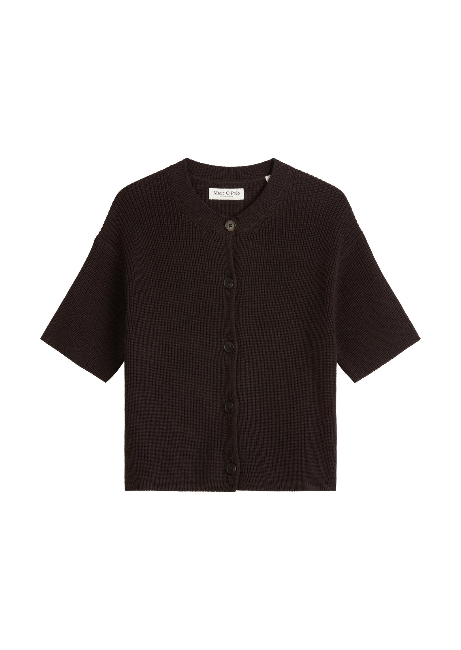 Kurzarm-Cardigan Loose Fit - 796-dark coffee - Braun