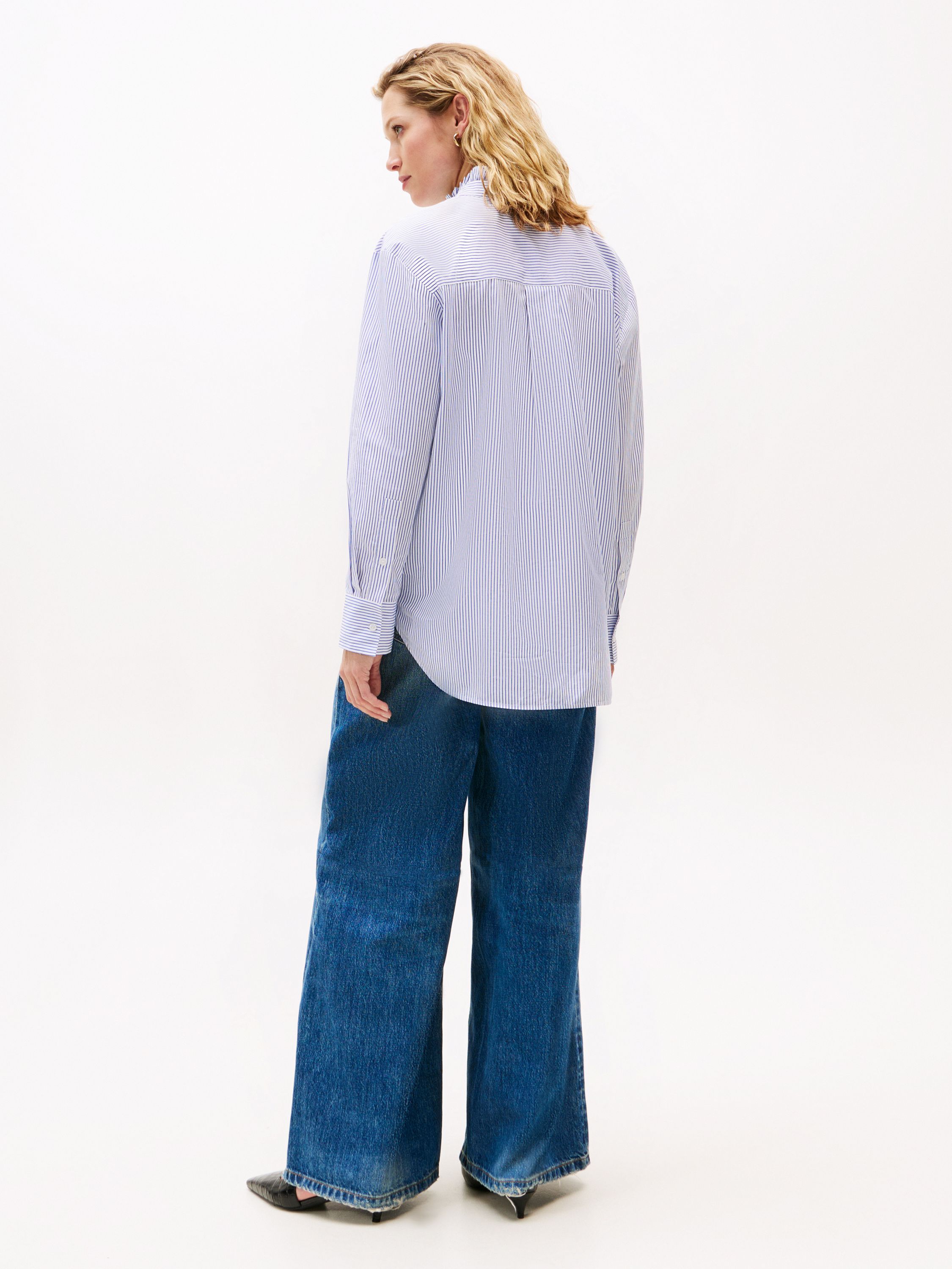 Bluse aus Bio-Baumwolle - 0X7-BLUE - Blau