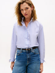 Bluse aus Bio-Baumwolle - 0X7-BLUE - Blau