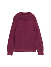 Strickpullover aus Baumwollmix - 38881-red rib structure - Pink