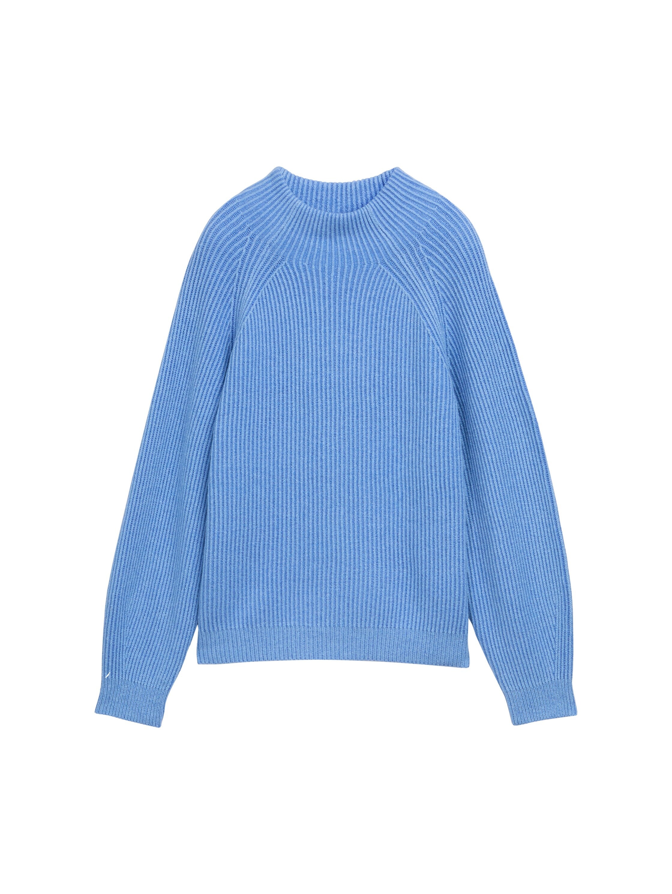 Strickpullover aus Baumwollmix - 38708-light blue knit structur - Blau