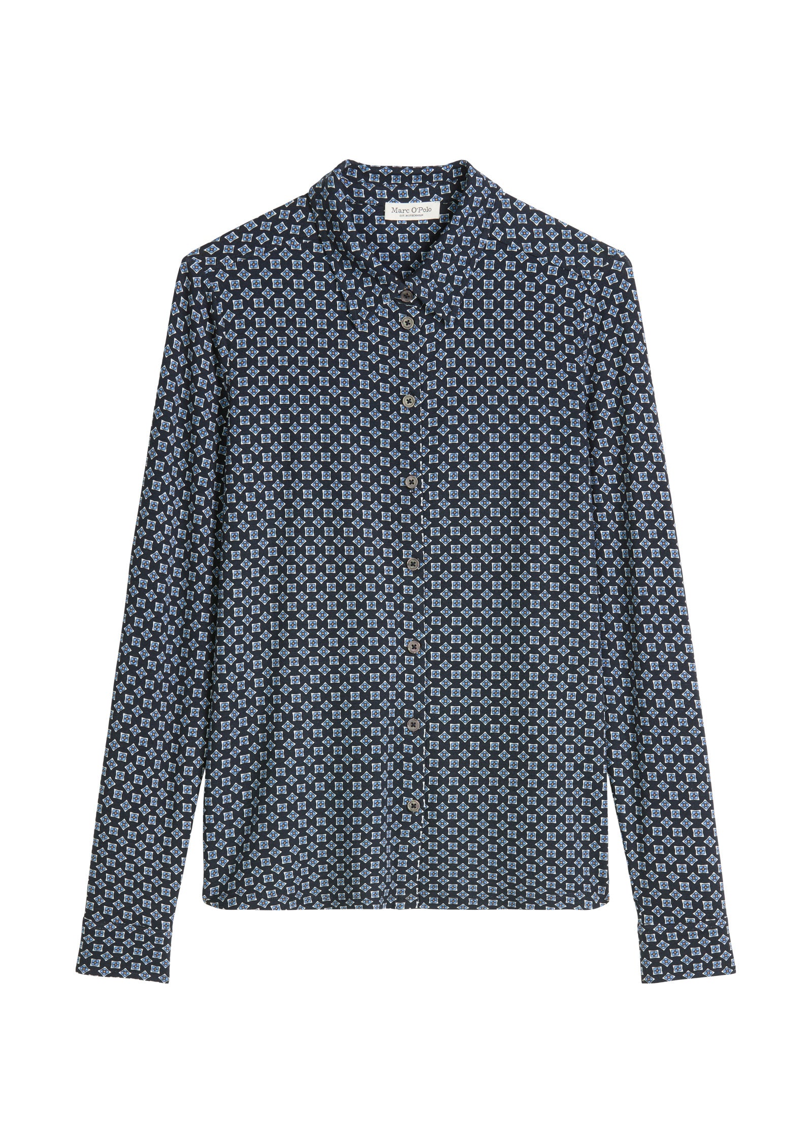 Langarmshirt gemustert aus Viskose - Z25-multi - Blau