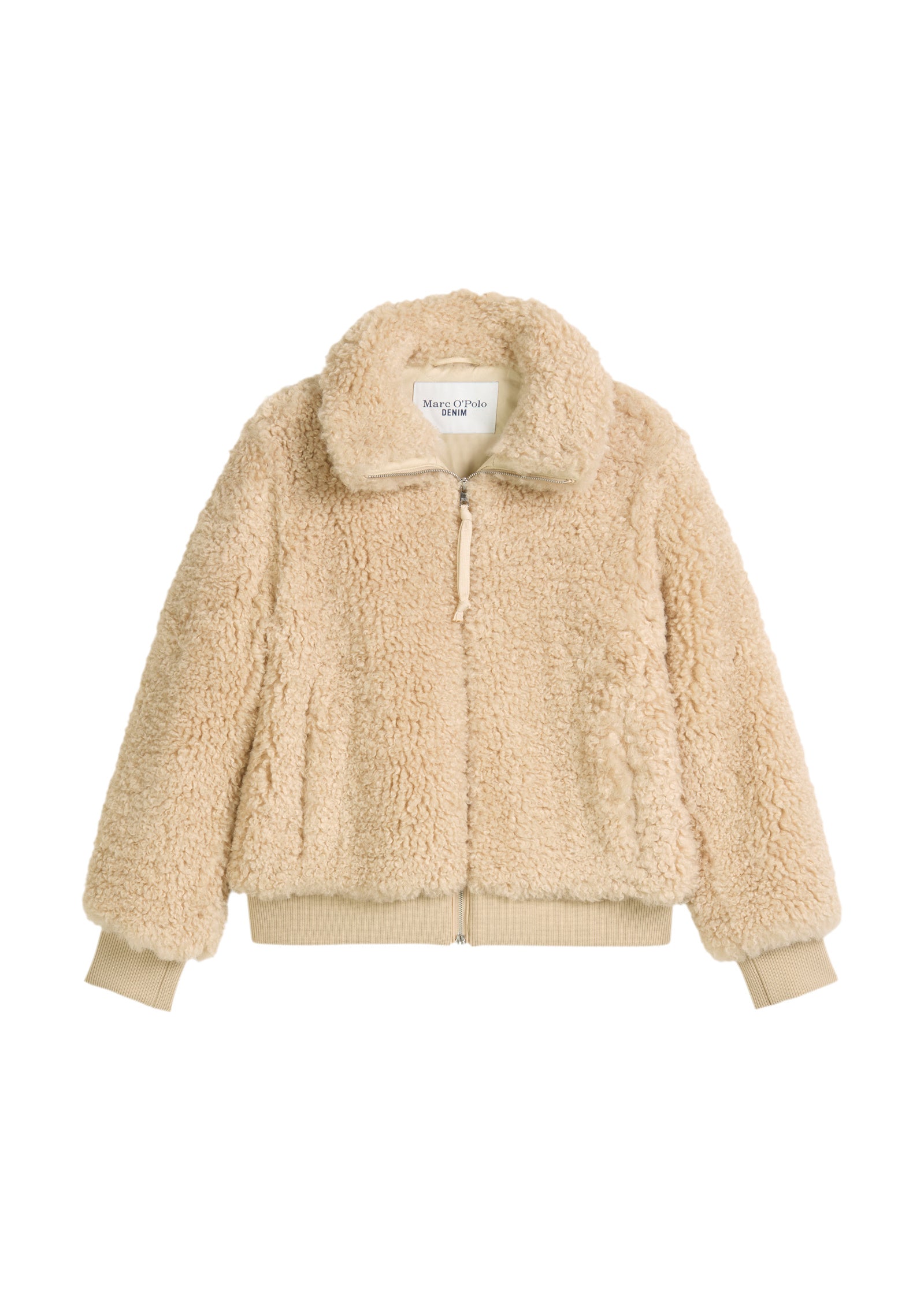 Teddyjacke mit Stehkragen - 1232-Sand Melange - Beige