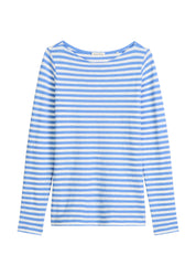 Langarmshirt gestreift aus Baumwolle - K65-multi/ cloudless blue - Blau