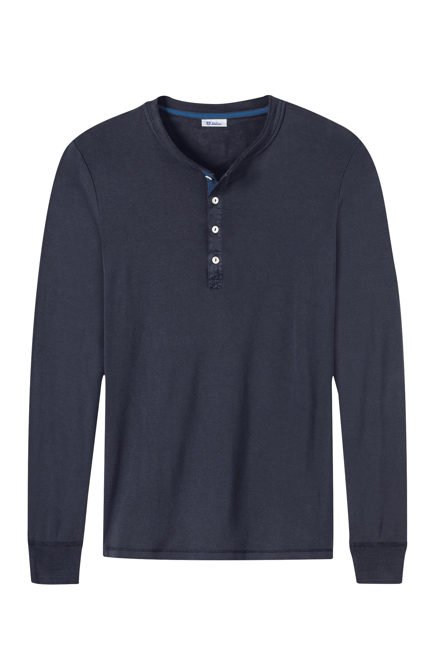 Langarmshirt aus Baumwolle - 207-graphit - Blau