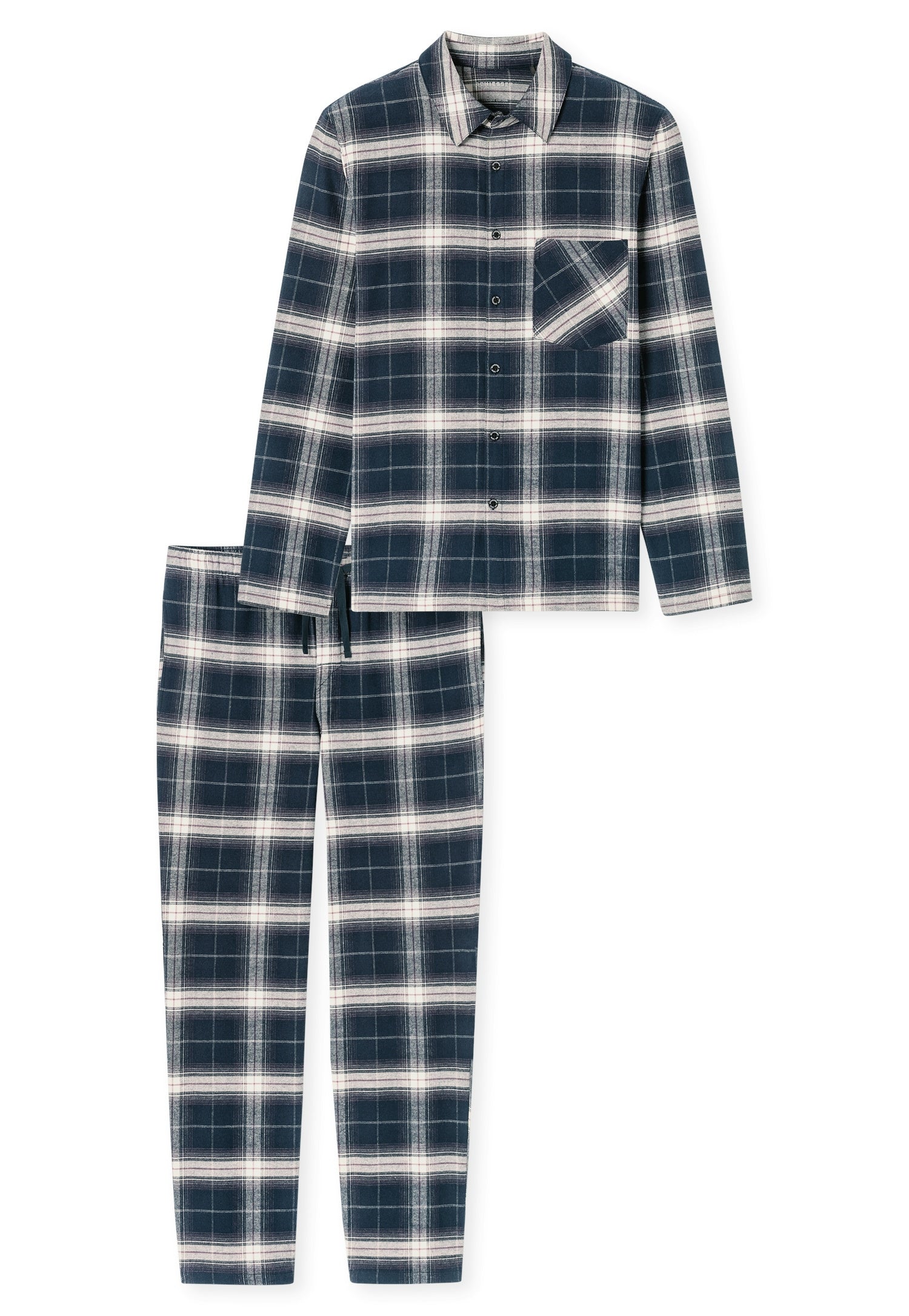 Schlafanzug lang - 804-nachtblau - Blau