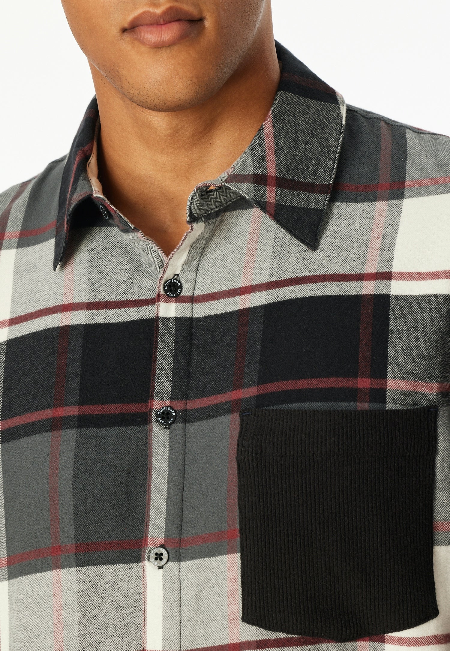 Nachthemd kariert aus Baumwolle - 904-multicolor 1 - Schwarz