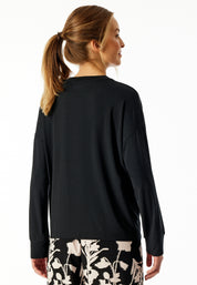 Langarmshirt aus Modal - 000-schwarz - Schwarz