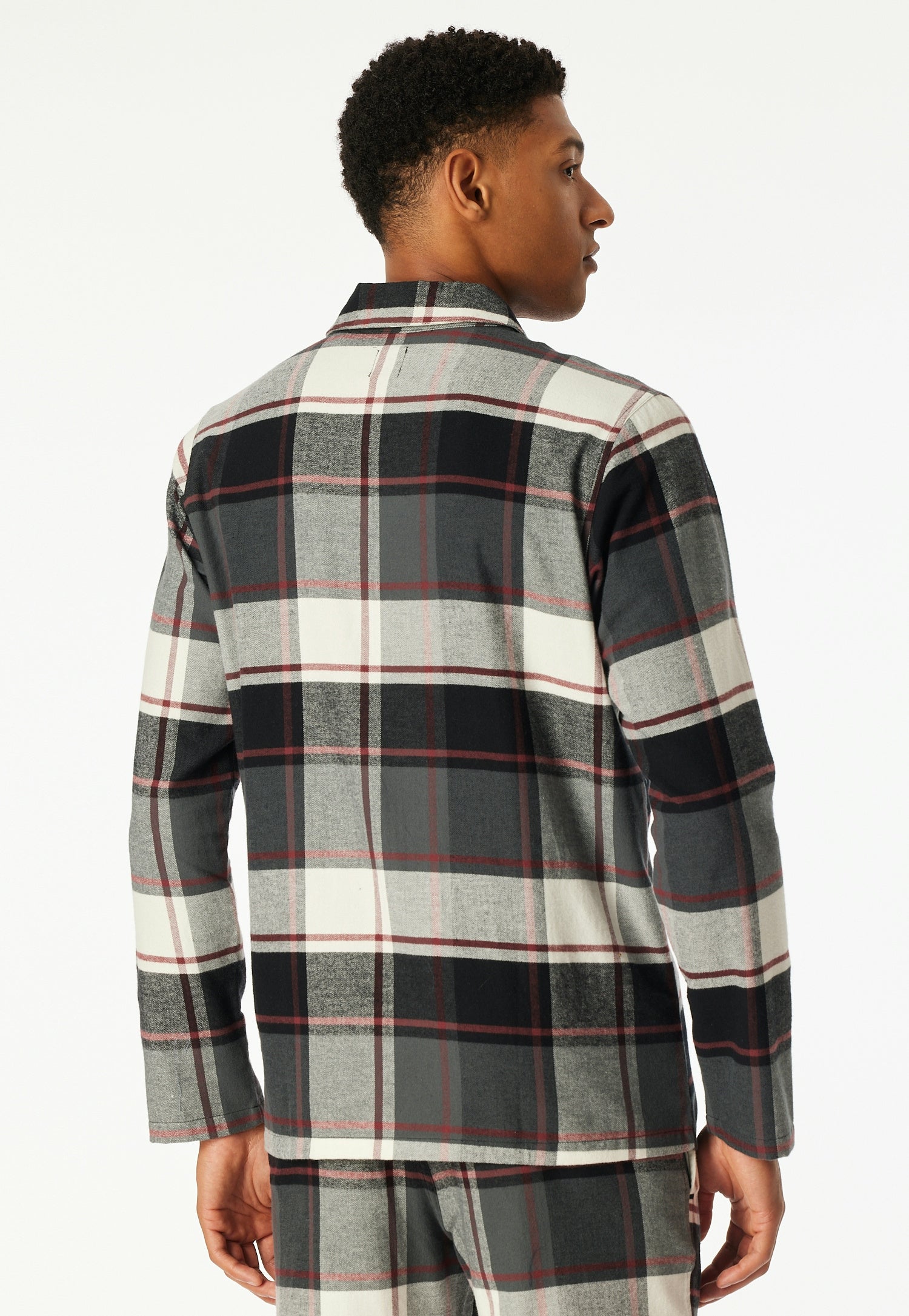 Nachthemd kariert aus Baumwolle - 904-multicolor 1 - Schwarz