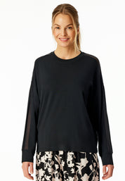 Langarmshirt aus Modal - 000-schwarz - Schwarz