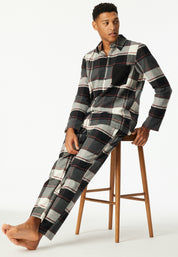 Nachthemd kariert aus Baumwolle - 904-multicolor 1 - Schwarz