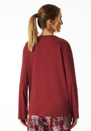 Schlafshirt aus Baumwolle - 507-dunkelrot - Rot