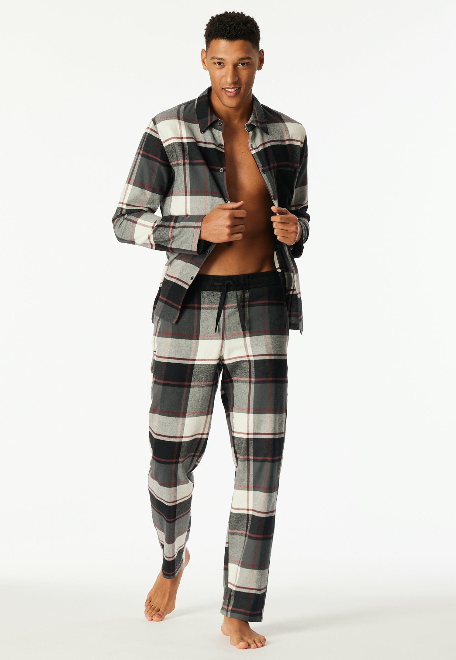 Pyjamahose kariert - 904-multicolor 1 - Grau