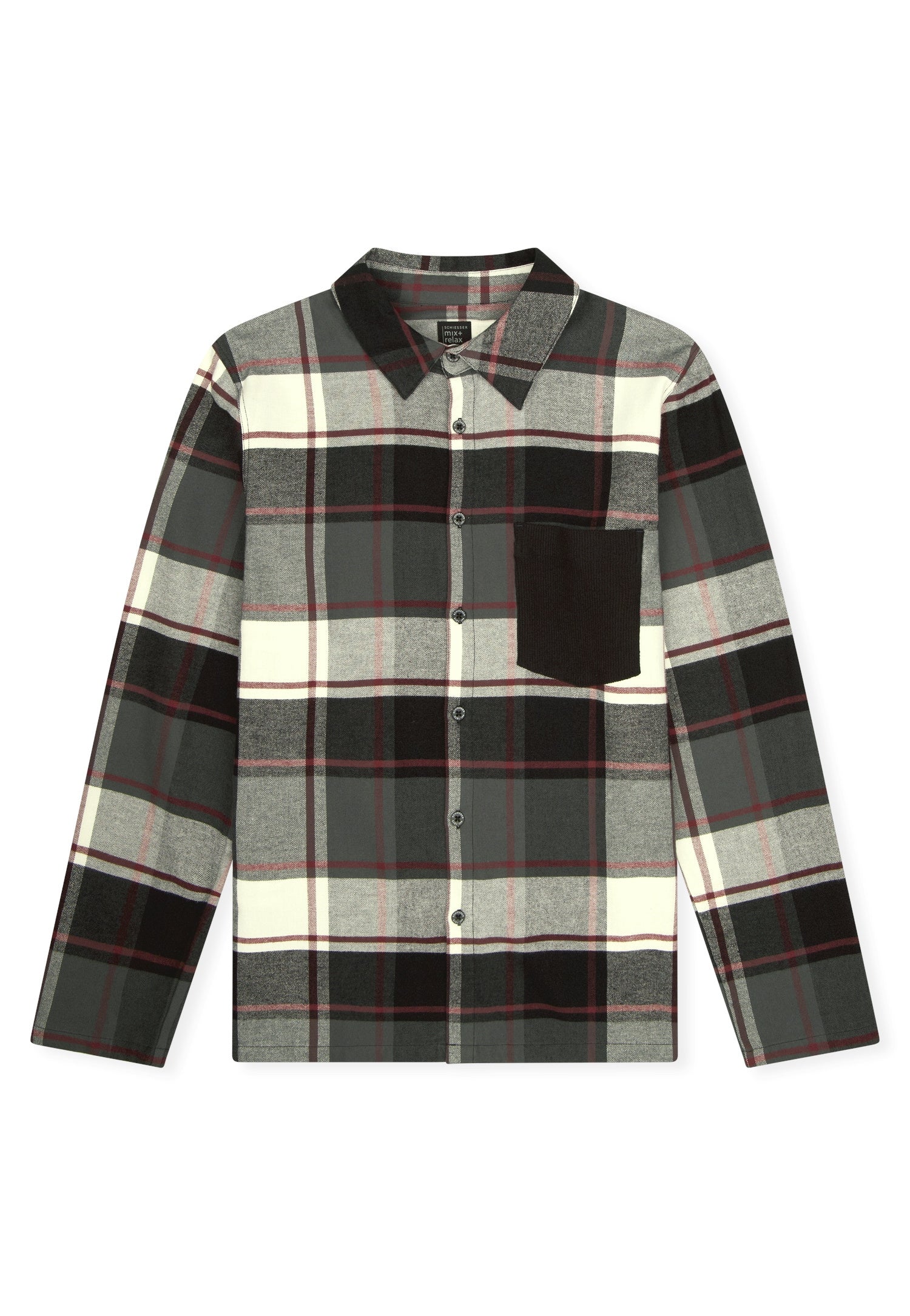 Nachthemd kariert aus Baumwolle - 904-multicolor 1 - Schwarz