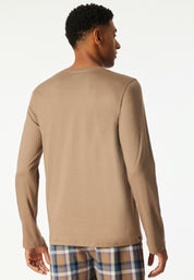 Langarmshirt aus Baumwolle - 309-nougat - Braun