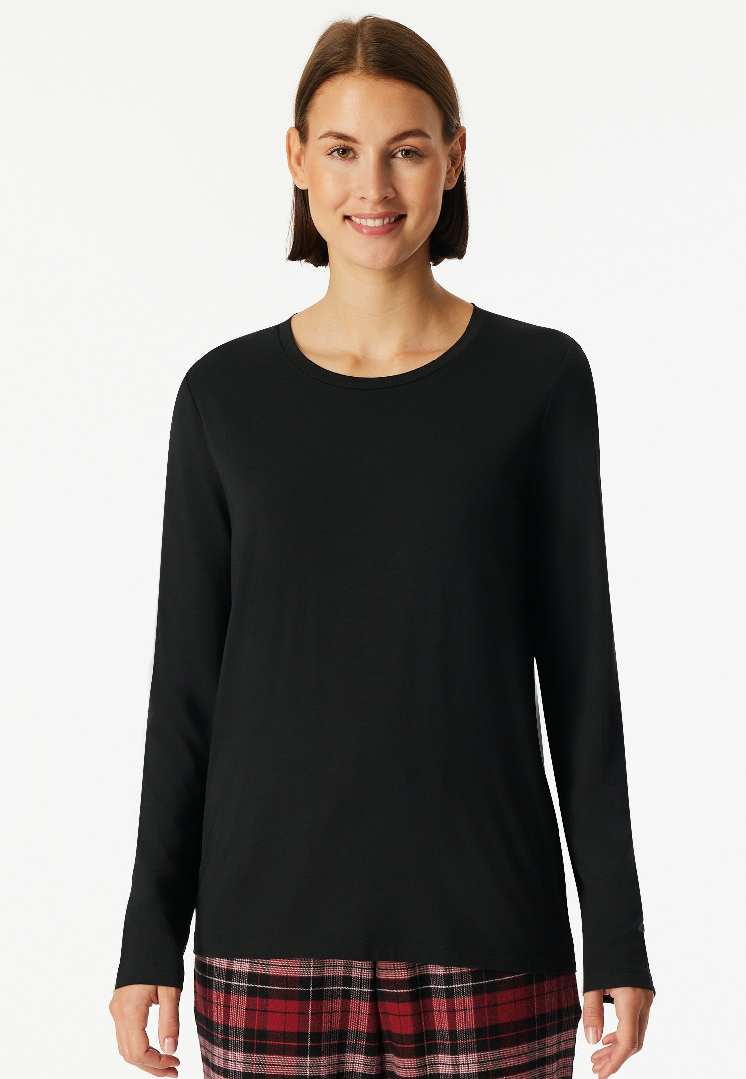 Langarmshirt aus Modal - 000-schwarz - Schwarz