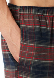 Pyjamahose lang aus Baumwolle - 702-dunkelgrün - Rot