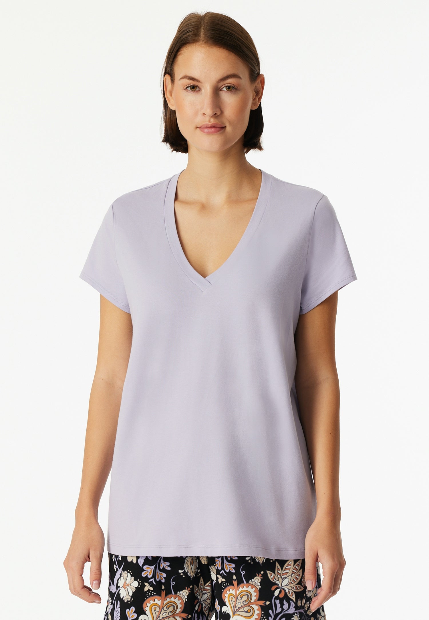 Schlaf-T-Shirt aus Baumwolle - 822-veilchen - Violett